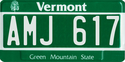 VT license plate AMJ617