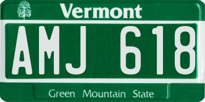 VT license plate AMJ618