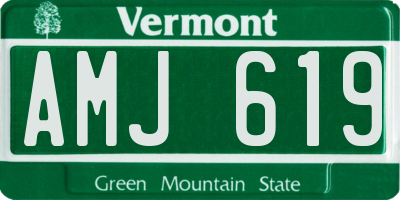 VT license plate AMJ619