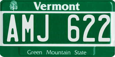 VT license plate AMJ622