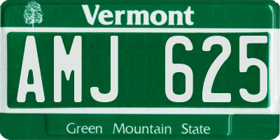 VT license plate AMJ625