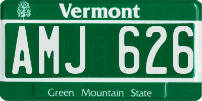VT license plate AMJ626