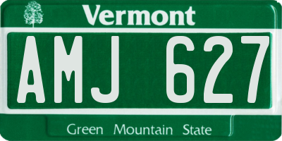 VT license plate AMJ627