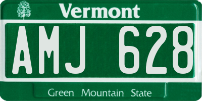 VT license plate AMJ628