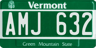 VT license plate AMJ632