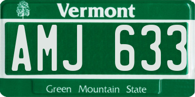 VT license plate AMJ633