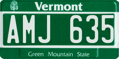 VT license plate AMJ635