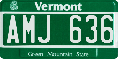 VT license plate AMJ636