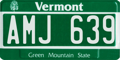 VT license plate AMJ639