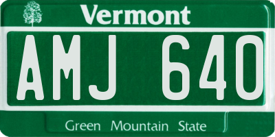 VT license plate AMJ640