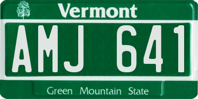 VT license plate AMJ641