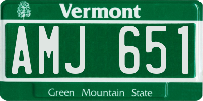 VT license plate AMJ651