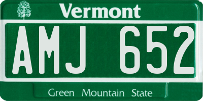 VT license plate AMJ652