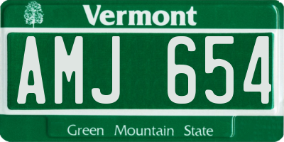 VT license plate AMJ654