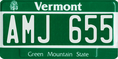 VT license plate AMJ655