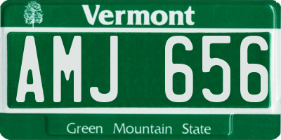VT license plate AMJ656