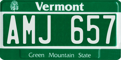 VT license plate AMJ657