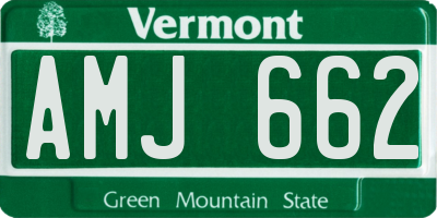VT license plate AMJ662