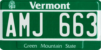 VT license plate AMJ663