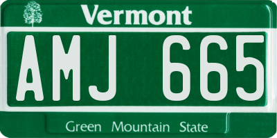 VT license plate AMJ665