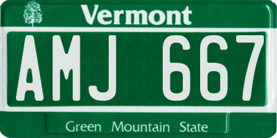 VT license plate AMJ667