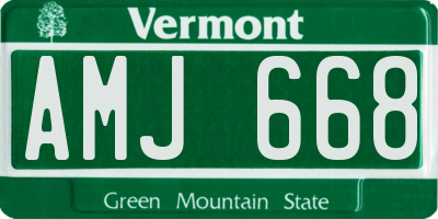 VT license plate AMJ668