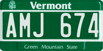 VT license plate AMJ674