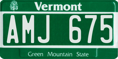 VT license plate AMJ675