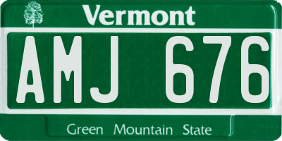 VT license plate AMJ676