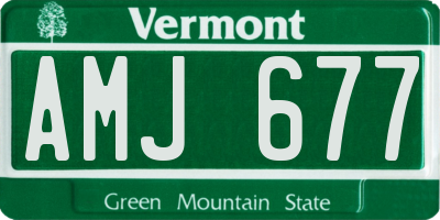 VT license plate AMJ677