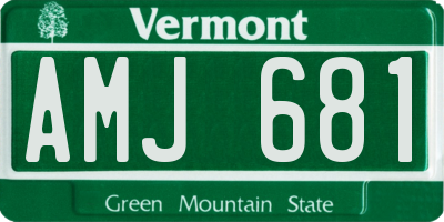 VT license plate AMJ681