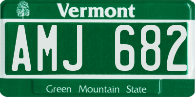 VT license plate AMJ682