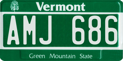 VT license plate AMJ686