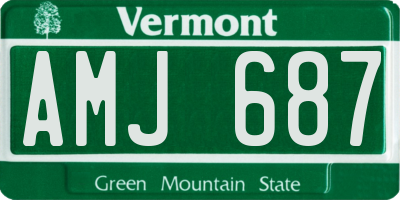 VT license plate AMJ687