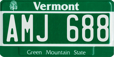 VT license plate AMJ688
