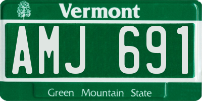 VT license plate AMJ691
