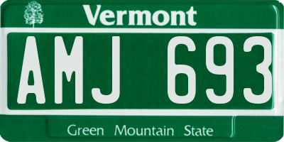 VT license plate AMJ693
