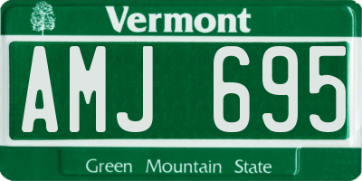 VT license plate AMJ695