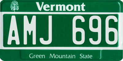 VT license plate AMJ696