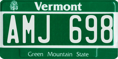 VT license plate AMJ698