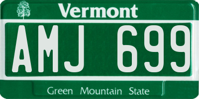 VT license plate AMJ699