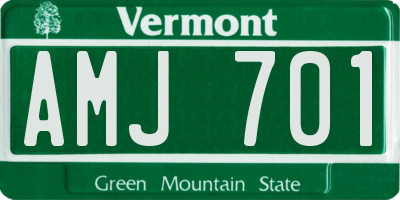 VT license plate AMJ701