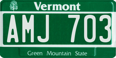 VT license plate AMJ703