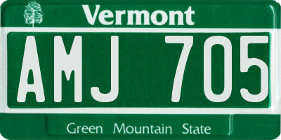 VT license plate AMJ705