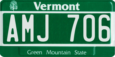 VT license plate AMJ706