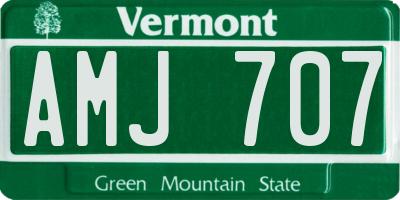 VT license plate AMJ707