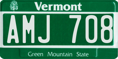 VT license plate AMJ708