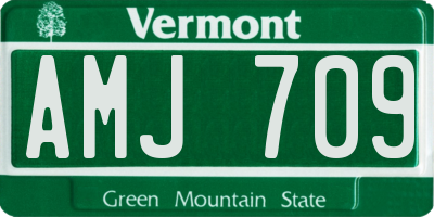 VT license plate AMJ709