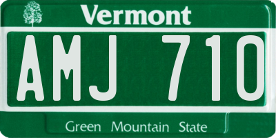 VT license plate AMJ710