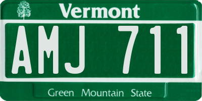VT license plate AMJ711
